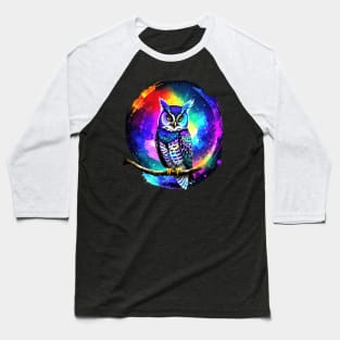 Cosmic Wisdom Owl Baseball T-Shirt